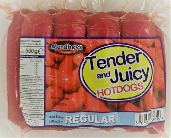 MANDHEY'S Pork Hotdogs (Regular) - 500g